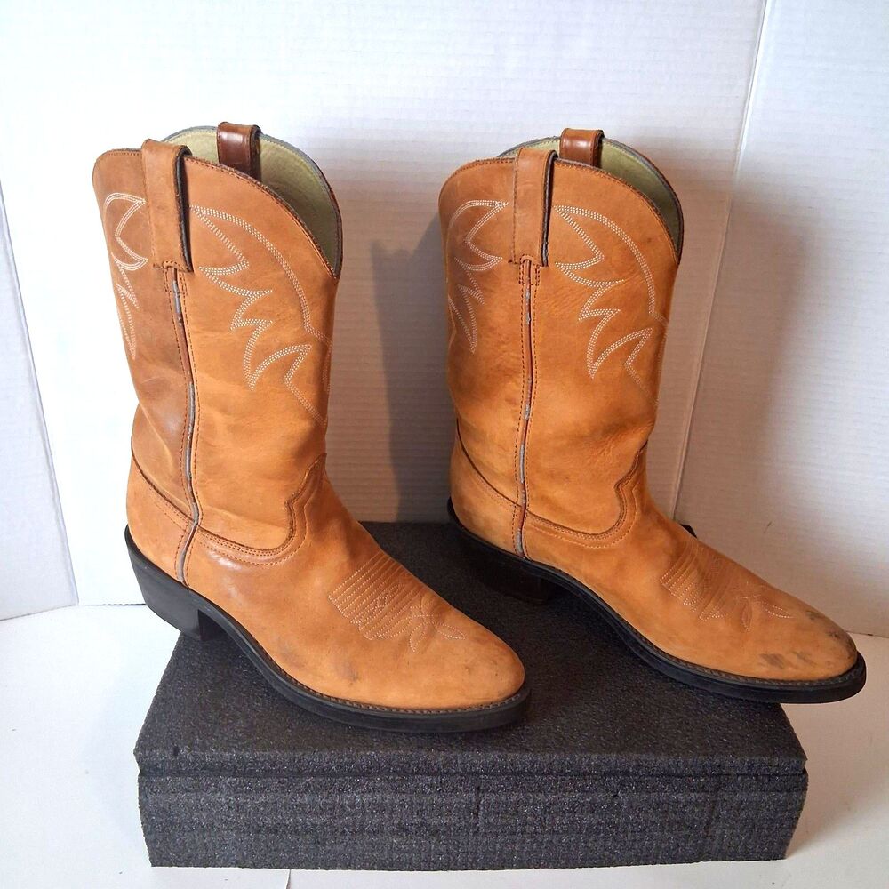 Vintage Durango Western Boots Mens 9 D Tan Leather TR 764 Cowboy Nubuck Y2k 90s